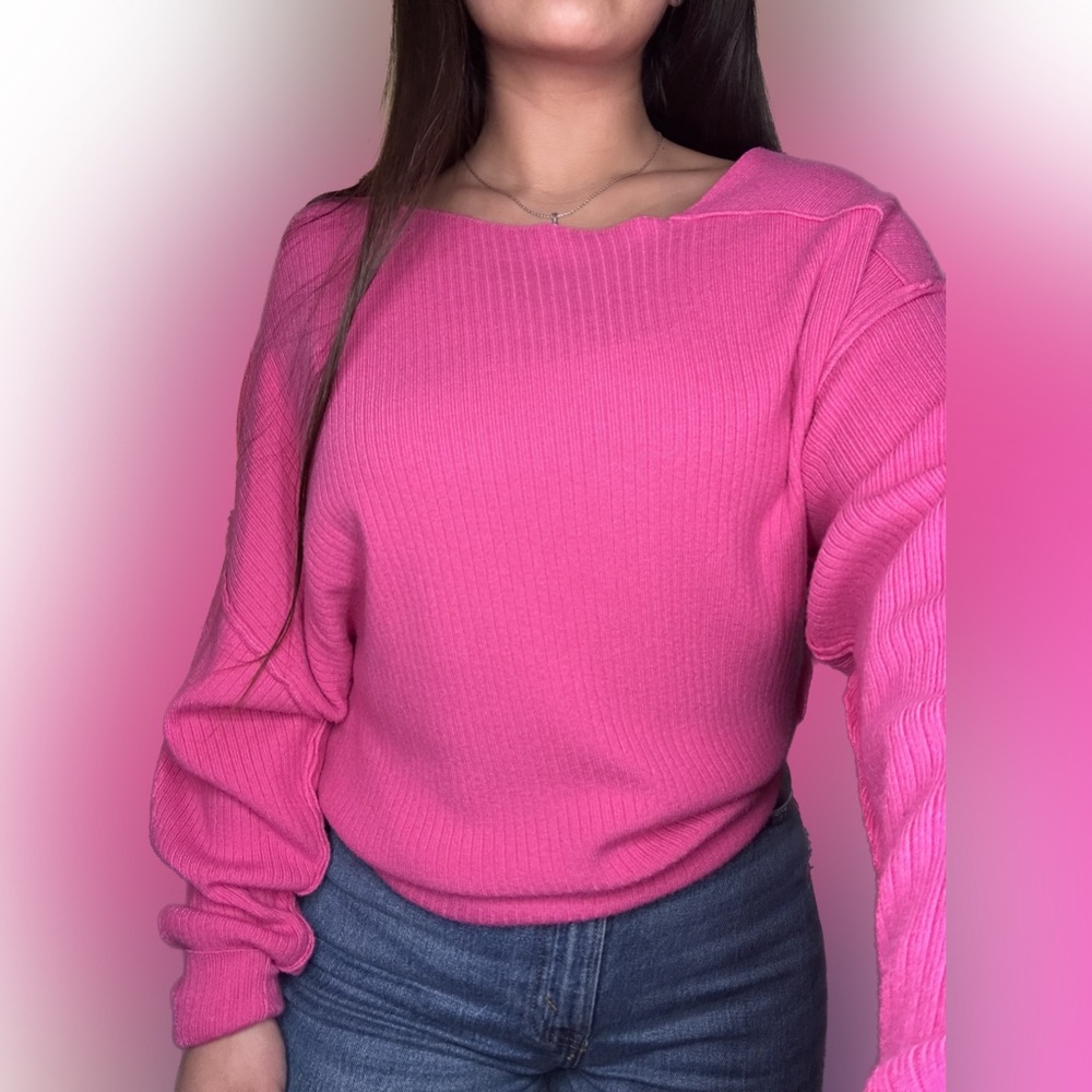 Pink Asymmetrical Sweater